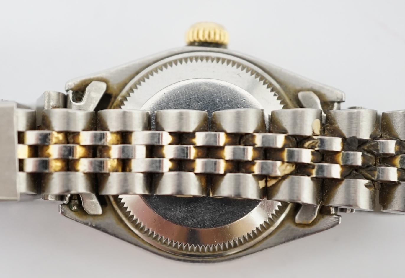 A lady's late 20th century steel and gold Rolex Oyster Perpetual Date wrist watch